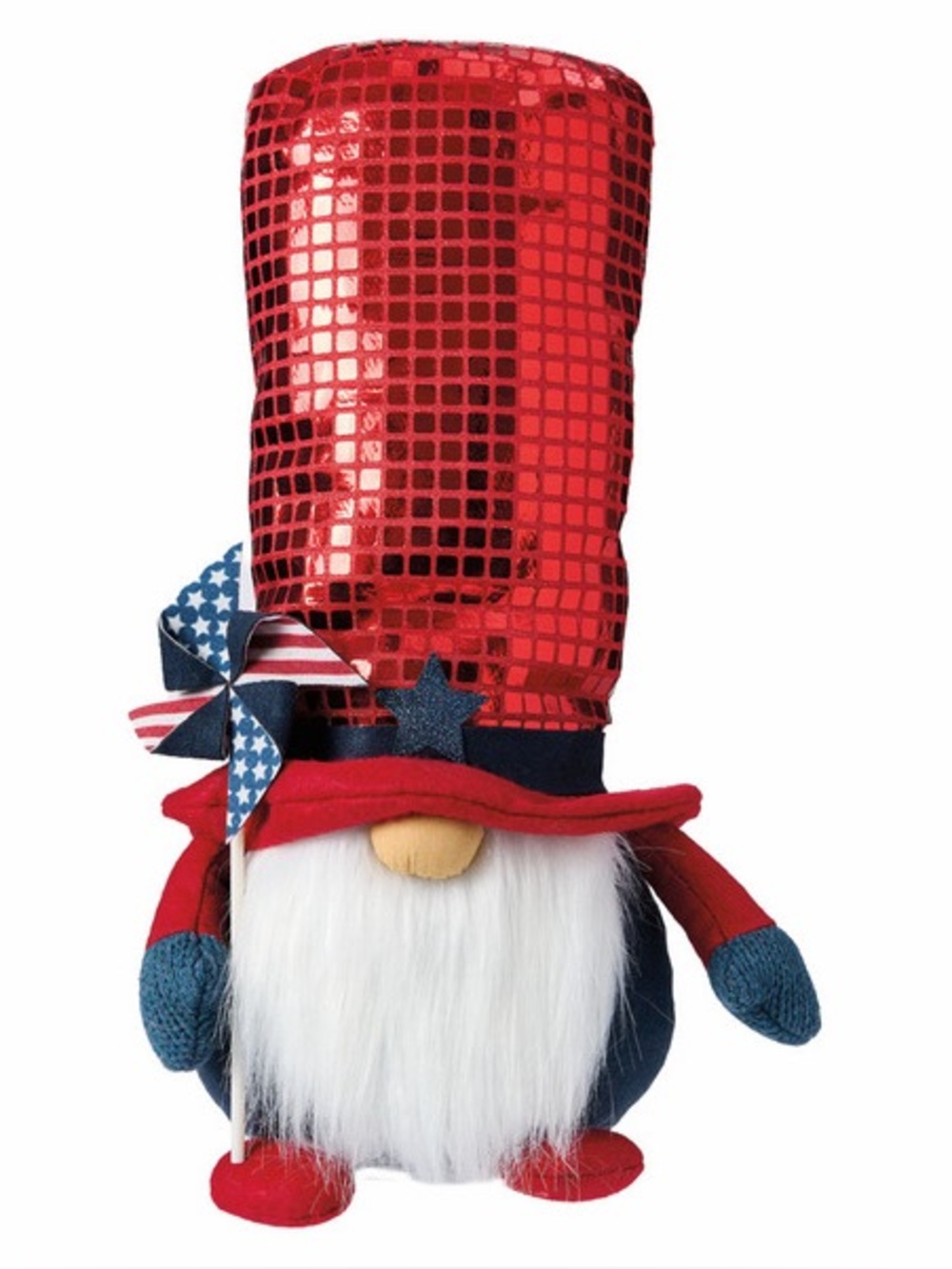 Kirkton House Patriotic Gnome with Red Sequin Top Hat